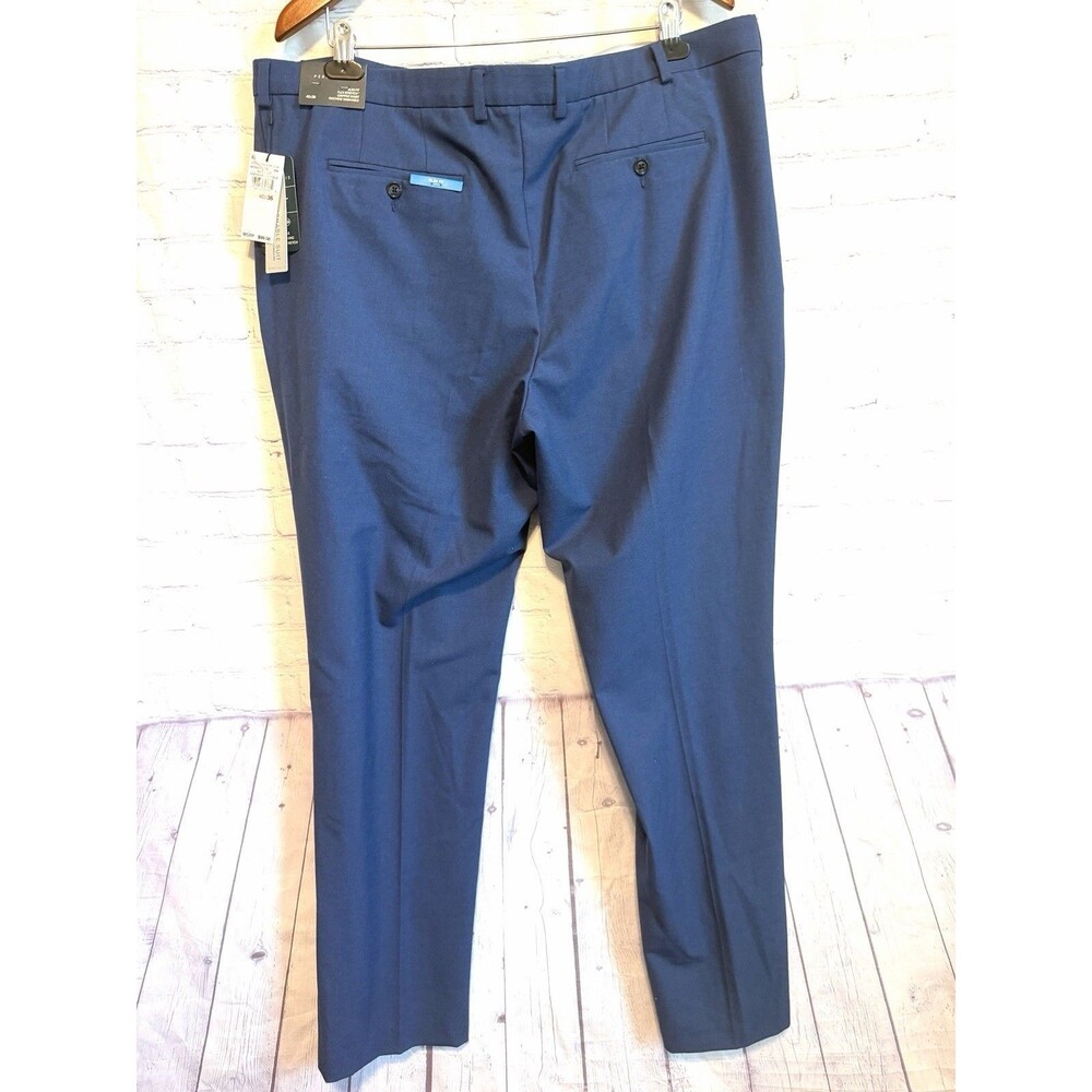 NWT Perry Ellis Men's 40x36 Bay Blue Slim Fit Washable Suit Pants Stretch
